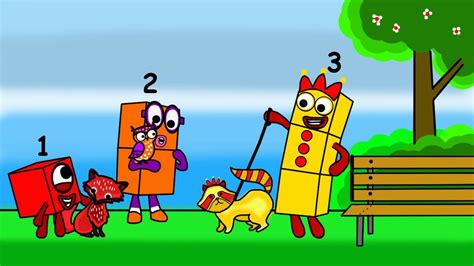 Numberblock 123 Plays With Pets Numberblocks Fanmade Coloring Story