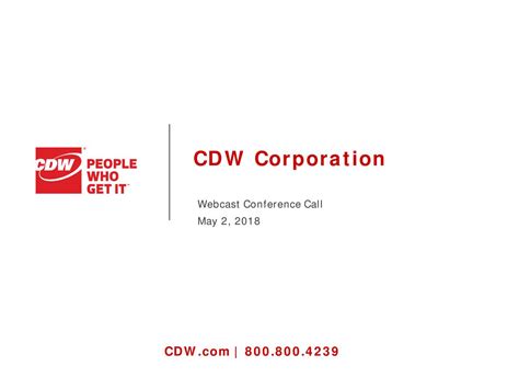 Cdw Corporation 2018 Q1 Results Earnings Call Slides Nasdaqcdw