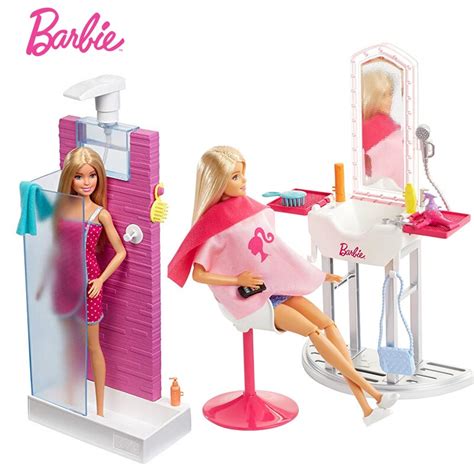 Original Dolls Barbie Furniture Set Hairdressing Set Bath Girls