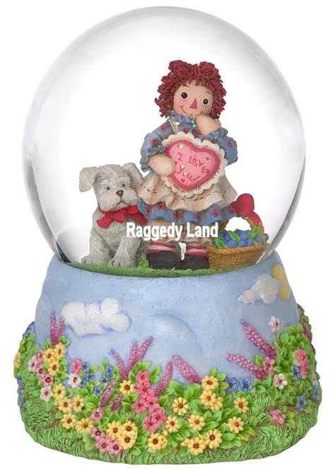 Raggedy Ann With Heart And Fido Musical Waterglobe By San Francisco Music