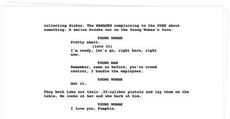 Screenplay Examples Pulp Fiction Script Free Script Download