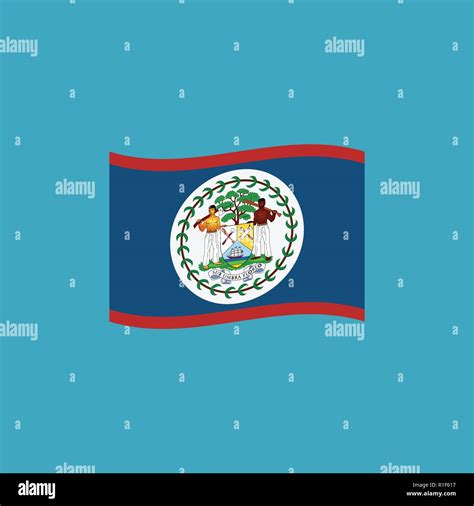 Belize Flag Icon In Flat Design Independence Day Or National Day