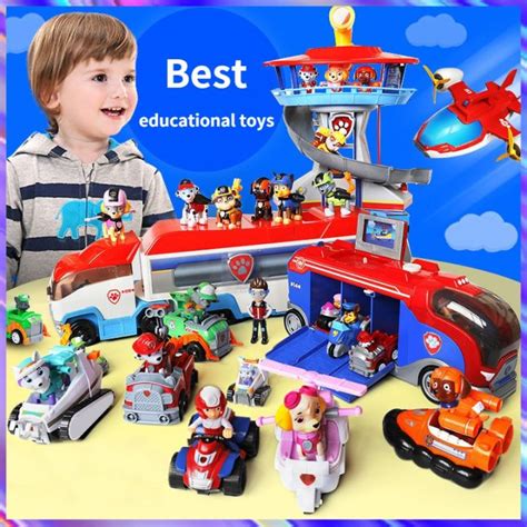 Paw Patrol Watchtower With Music Toy Car Rescue Bus Toy Set