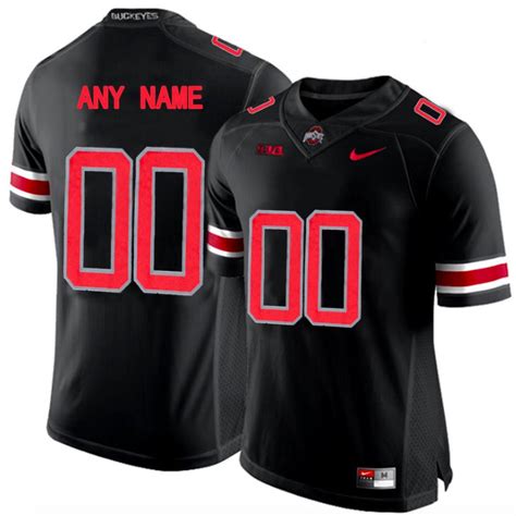 Custom Personalized Mens Ohio State Buckeyes Football Jersey Black