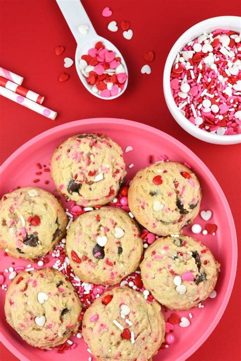 Valentine Sprinkle Chocolate Chip Cookies Love Boat Sprinkles Valentine Party Ideas