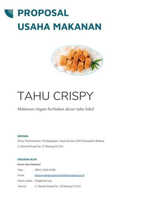 Sebagai bukti cinta bagi makanan tradisional papua. Cover Proposal Usaha - SerbaBisnis