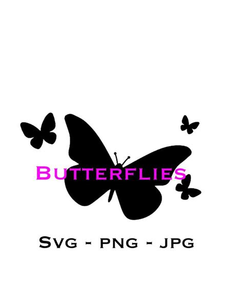 Black Butterflies Svg Png  Etsy