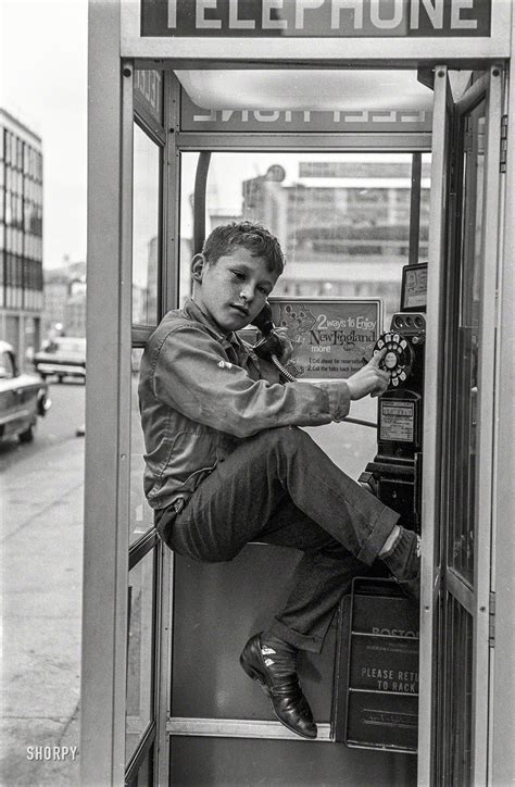 Where Im Calling From 1963 Boy In Telephone Booth Boston 1963