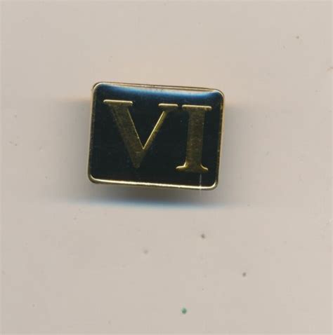 Black And Gold Roman Numerals Vi 6 Lapel Hat Pin Ebay