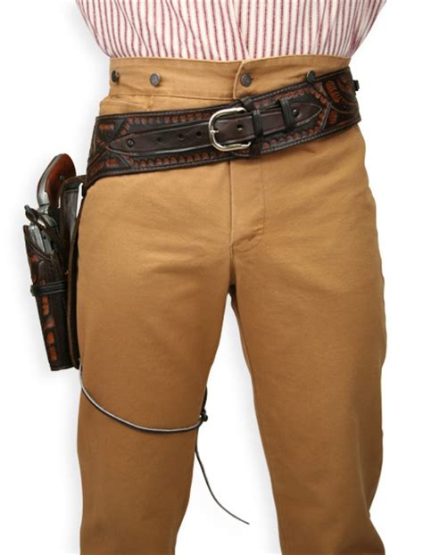 22 Cal Western Gun Belt And Holster Rh Draw Two Tone Brown