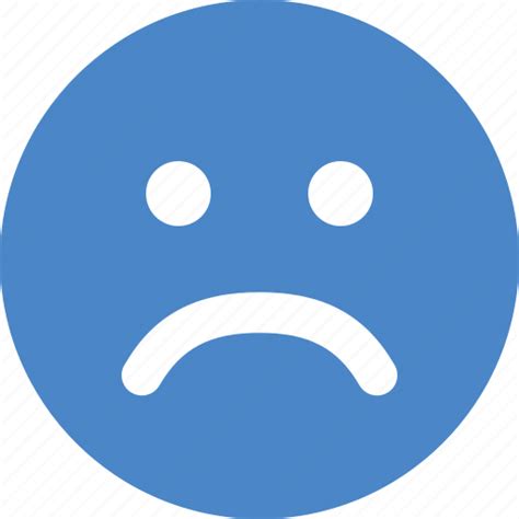 Blue Depressed Depression Face Mood Sad Unhappy Icon