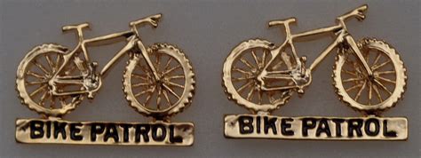 Bike Patrol Collar Lapel Pins Gold Cutout Bicycle