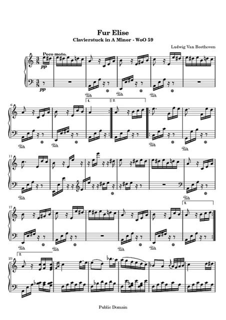 It is believed to be originally written for a woman named therese malfatti. Fur Elise - Free Sheet Music for Piano | Fur Elise - free ...