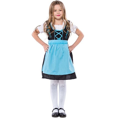 Kid Girls Gretel Oktoberfest Costume Dress Child German Bavarian