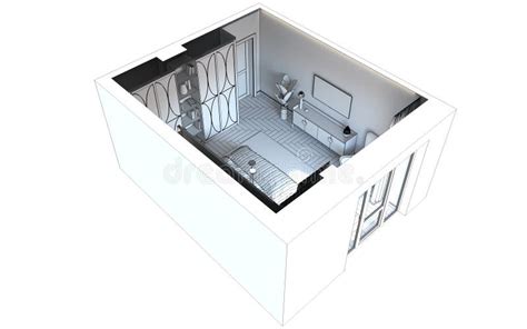 Bedroom Interior Visualization 3d Illustration Stock Illustration