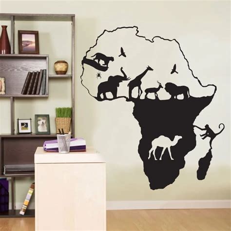 New Africa Animals Safari Elephant Giraffe Wall Mural Sticker Home