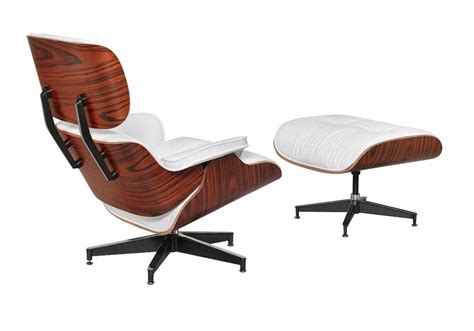 Black, tan, white and grey. Eames Inspired Rosewood Lounge Chair & Ottoman - White ...