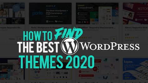 how to find the best wordpress themes 2020 tutorial youtube