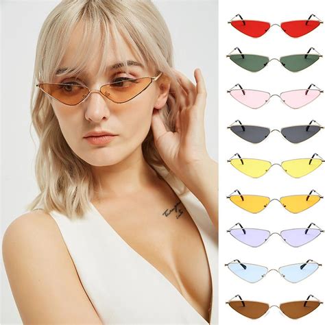 buy sexy women small cat eye sunglasses retro cool sexy triangle sunglass female fashion ocean