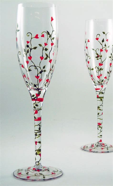Would Be Cute For Valentines Day Fancy Wine Glasses Decorated Wine Glasses Hand Painted Wine
