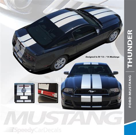 Thunder 2013 2014 Ford Mustang 10 Lemans Style Racing Stripes Hood