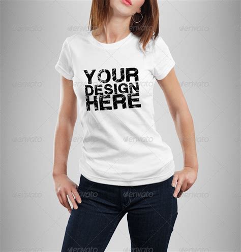 Female T Shirt Mock Up Graphics Graphicriver
