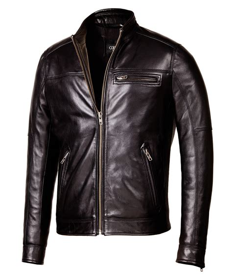 Getting a great leather jacket doesn't mean spending a bunch of money. Designer Biker Black Leather Jacket - Mens Genuine Leather ...