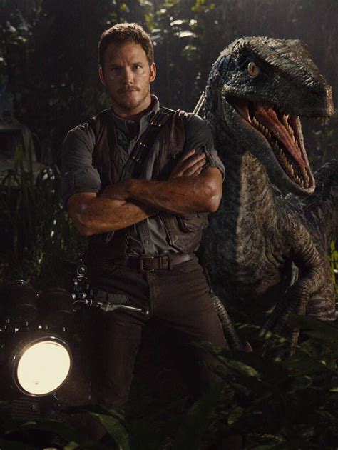 Owen Grady Played By Chris Pratt And Blue The Velociraptor