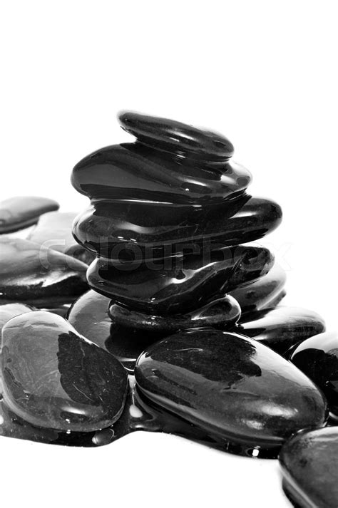Balanced Black Zen Stones Stock Image Colourbox