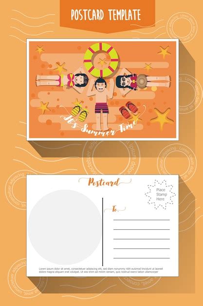 Premium Vector Summer Postcard Template