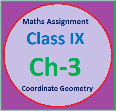 Math Assignment Class IX Ch 3 Coordinate Geometry