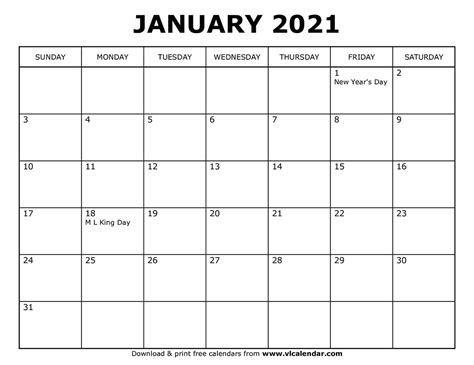 Free Printable Disney Calendar January 2021 Disney Style 2021