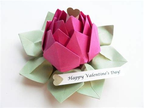 Personalized Mothers Day Origami Lotus Flower In Fuchsia Etsy