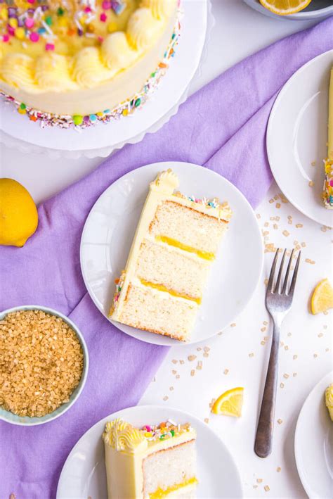Vanilla Layer Cake With Lemon Curd Sprinkles For Breakfast