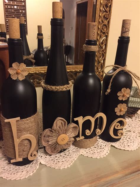 Ta Da Wine Bottle Craft With Jute And Burlap Wine Bottle Diy Crafts Wine Bottle Crafts