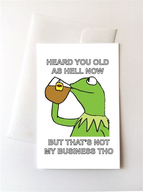 Kermit Meme Happy Birthday Card By Trillartco On Etsy
