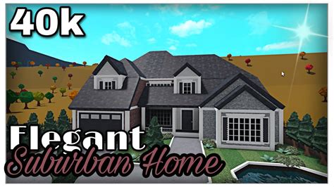 Elegant Suburban Home 40k Exterior Bloxburg Speed Build Youtube