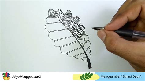Menggambar Stilasi Daun Step By Step Drawing Leaf Style Ayo