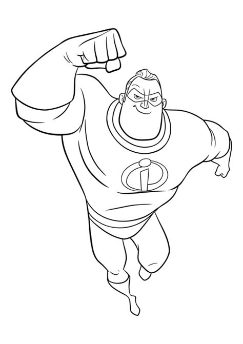 Mr Incredible Coloring Page Incredibles Coloring Page Coloring Home