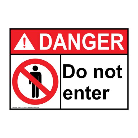 Ansi Danger Do Not Enter Sign Ade 2175 Enter Exit