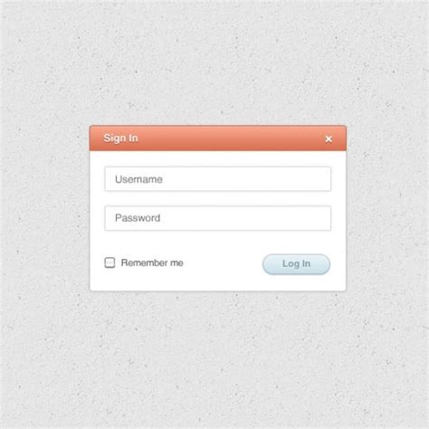 Web Login Form With Username And Password Psd File Free Download