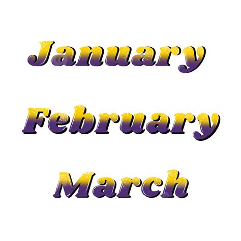 January Month Hd Transparent Sticker Of Month January February March