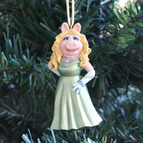 Custom Disney Muppets Miss Piggy Green Christmas Ornament Pvc Sesame