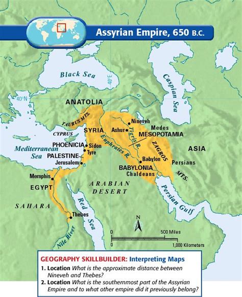Assyrian Empire B C Map Ancient Maps History Geography