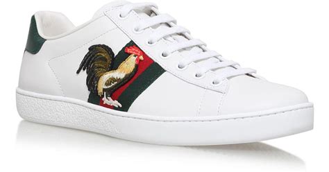Gucci Leather Rooster New Ace Sneakers In White Lyst
