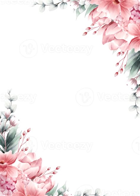 Pink Flower Frame Watercolor 11125130 Png