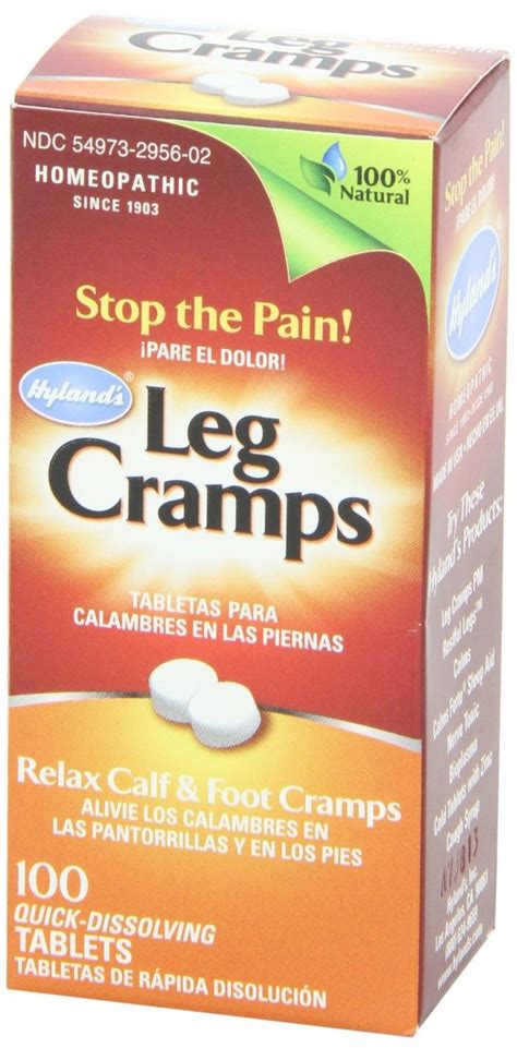 hyland s naturals leg cramp tablets natural relief of calf leg and foot cramp 100 count