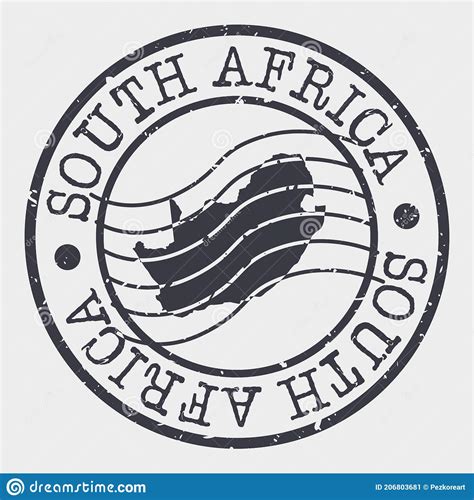 South Africa Stamp Postal Map Silhouette Seal Passport Round Design