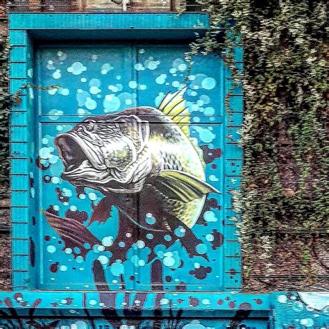 Streetart Fish Blue Urbex Graffiti Graffitiart Stickers Mural