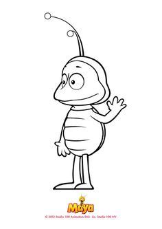 Download Maya the bee coloring pages for kids with honey, printable free | Cartoon coloring pages, Bee ...